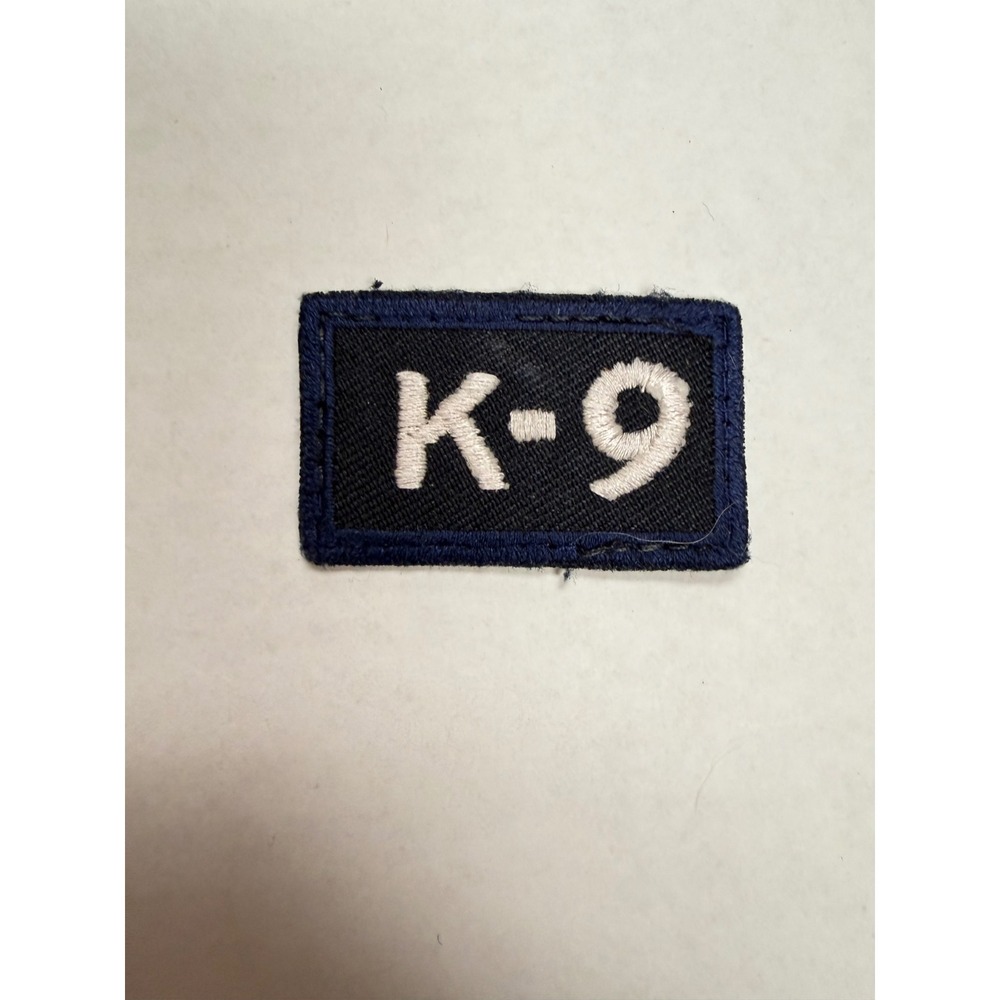 K-9 Unit Embroidered Patch Navy Blue White Lettering Tactical Police Dog Hook